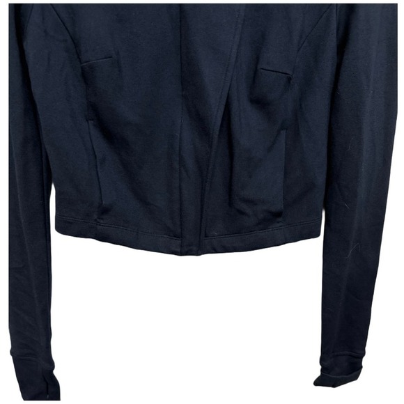 Cabi Navy Moto-Inspired Cropped Jacket Size XS – Rayon Blend Stretch Knit - Picture 3 of 6
